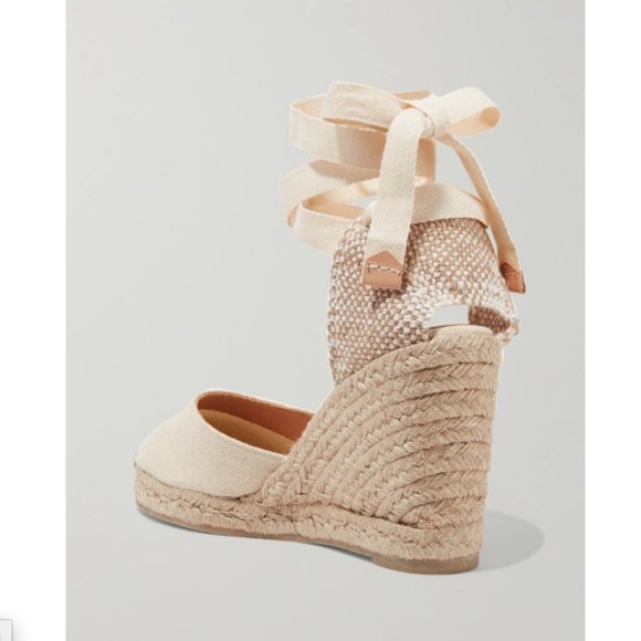 CASTAÑER Carina 80 Ivory Canvas Wedge Espadrilles Sz 41Spain/ US 11 - Picture 2 of 15